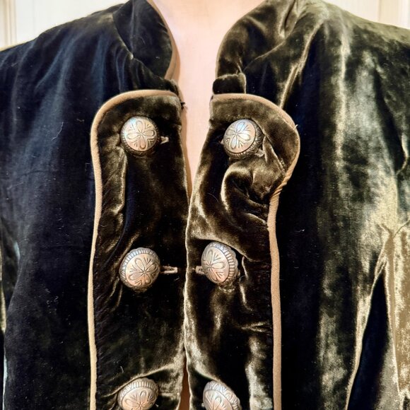 Vintage Double D Ranch Green Silk Velvet Jacket M - Picture 4 of 9